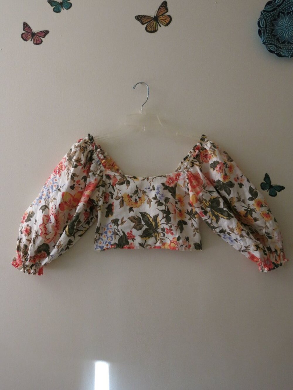 Faithfull The Brand Floral Linen Cottagecore Romantic 100% Linen Top Size 4 or S